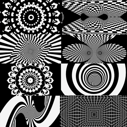 30个黑白艺术迷幻l梦幻花纹背景视频素材动画VJLOOP大屏GOBOEFFEC