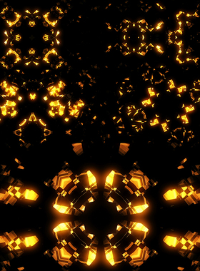 5个橙色万花筒运动vjloop无缝循环视频素材Orange Shapes Mosaic