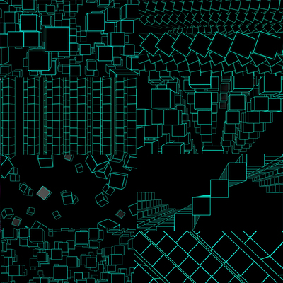 20个vjloop绿简约线框几何立方体动态动画视频素材WireFrame Grid