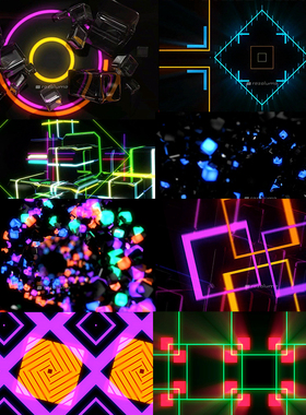 30个resolume官网vj高清视频素材 dxv编码 vjLOOP BlackCube