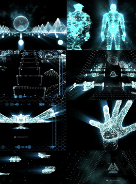 LuPoint40个VJLOOP高清1080P蓝色科技视频素材舞台背景大屏幕led