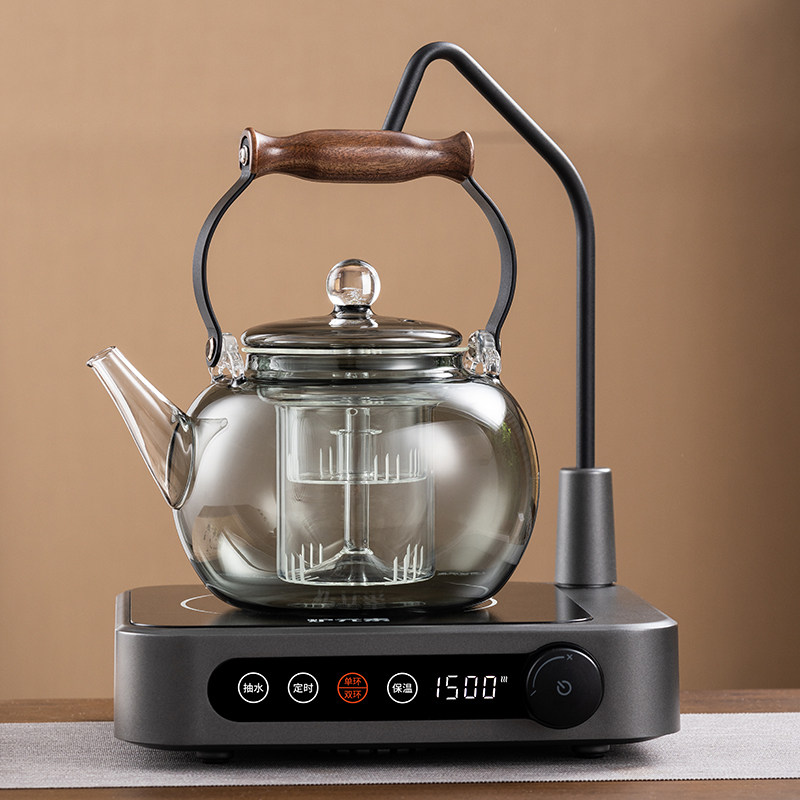 叙锦上水电陶炉煮茶壶耐热玻璃烧水壶泡茶专用家用茶具蒸煮提梁壶