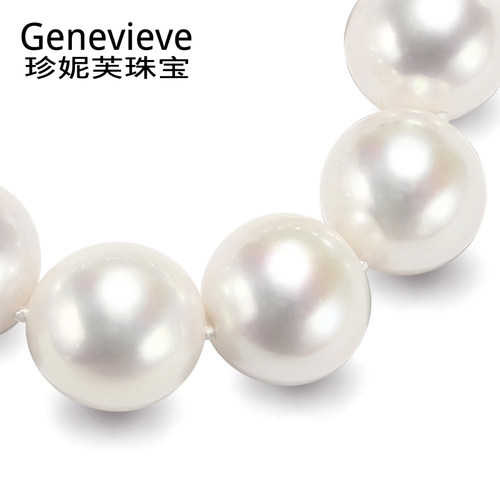 珍妮芙正圆强光白亮淡水真珍珠