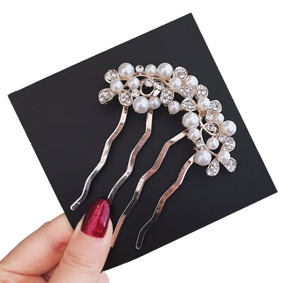 优雅珍珠盘发插梳发簪子