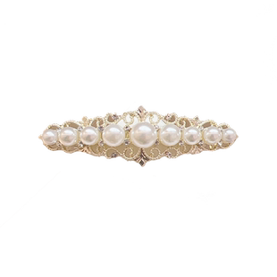 半披发发夹优雅仿珍珠发卡小发夹半扎弹簧夹小号法式精致发饰顶夹