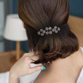 后脑勺半扎小发夹短发过渡期发夹一字夹发卡蝴蝶结顶夹轻奢弹簧夹