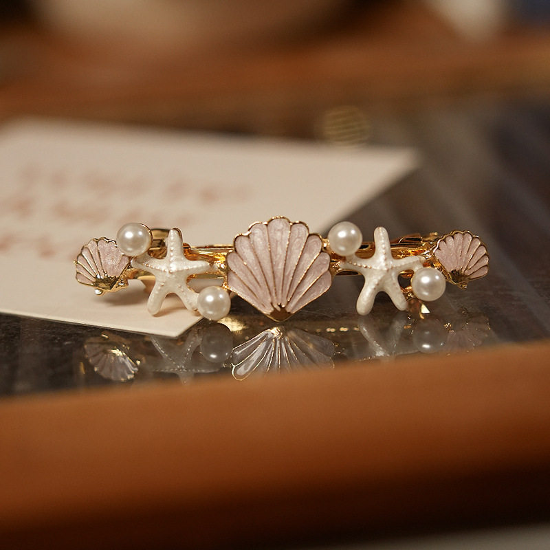 新款轻奢海星小发夹后脑勺半扎发卡韩系小清新海星顶夹刘海夹发饰