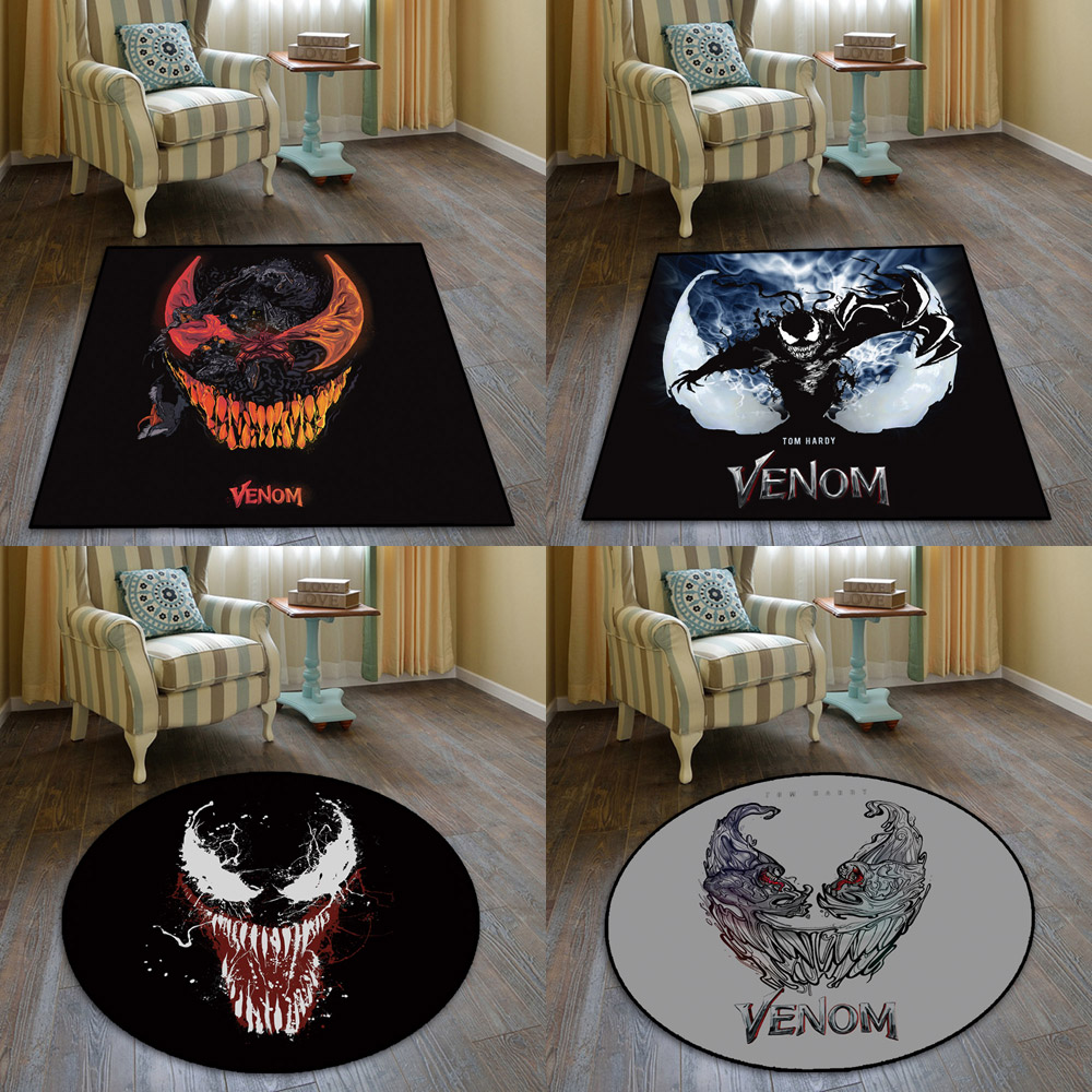 漫威英雄毒液方圆形卧室书房儿童房门厅防滑地毯地椅吊篮架子鼓垫