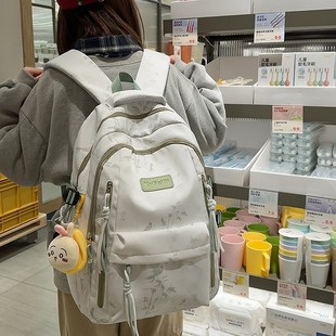 跨境高颜值休闲高中学生书包男款大容量背包双肩包大学女生初中生