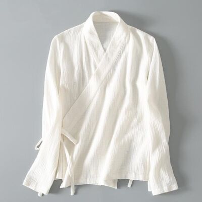 中式改良汉服德绒上衣秋冬交领复古中国风禅意茶服通用大码300斤