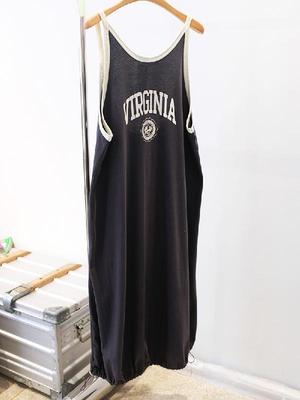 韩国东门背心撞色字母露背胖MM300斤宽松大码抽绳吊带睡裙连衣裙