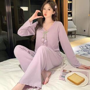 300斤大码德绒睡衣女春秋冬季长袖甜美胖mm保暖家居服可外穿套装