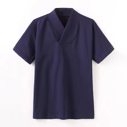 大码300斤改良汉服复古新中式儒雅古代简约T恤交领冰丝短袖上衣夏