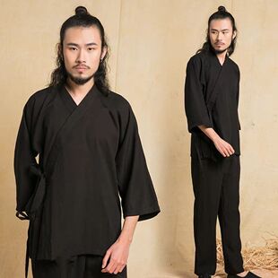 四季太极服男女斜领系带国风交领古代唐装汉服套装中式大码300斤