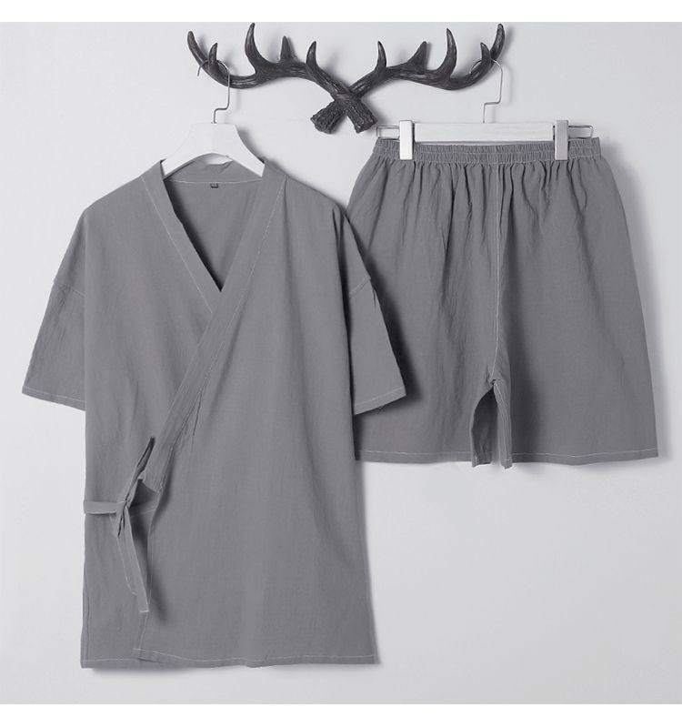 汗蒸服男女款高档宽松开衫浴衣桑拿服短裤套装家居睡衣大码300斤