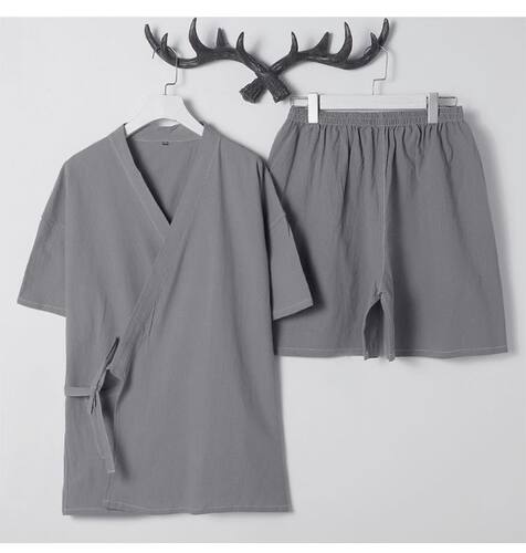 汗蒸服男女款高档宽松开衫浴衣桑拿服短裤套装家居睡衣大码300斤
