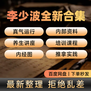 李少波真气运行法电子版第三版视频合集练功指导推拿实践锻炼全集