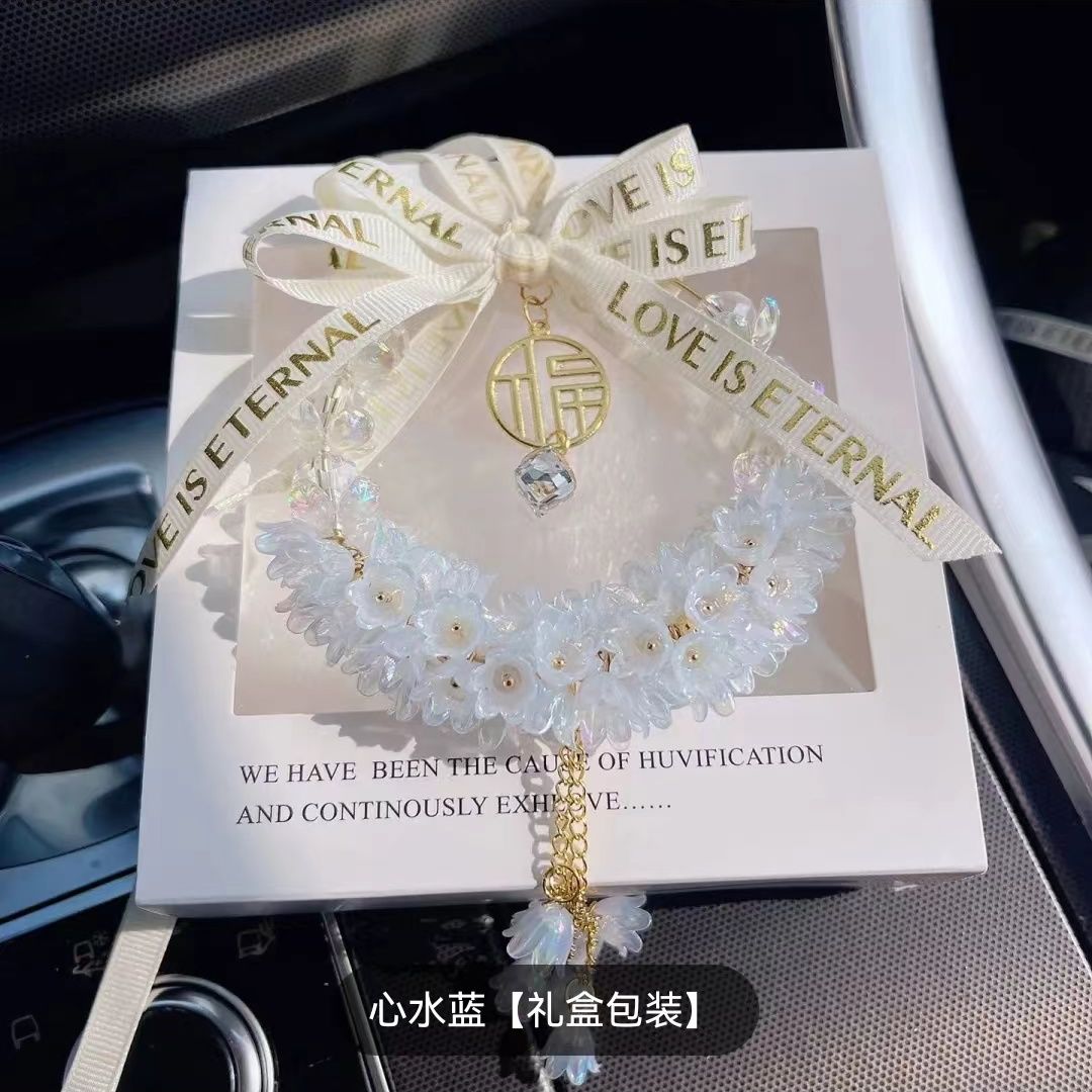 福字铃兰花车载后视镜挂饰