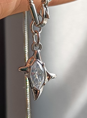 2025年新款双子星锆石项链男女轻奢高级感气质锁骨链情侣节日礼物