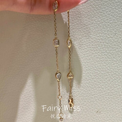 银河星轨小众不规则几何金色手镯