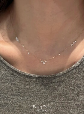 满天星水滴流苏项链女小众锁骨链