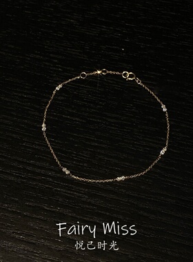S925纯银镀18k黄金极细闪钻手链