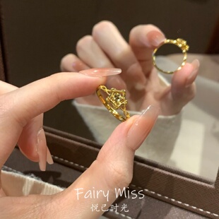 「灿若繁星」爆闪星光戒指金店同款 五角星指环女小巧精致温柔显白