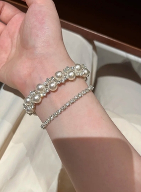 施家珍珠精致爆闪轻奢高级感手链