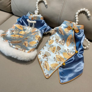 新年宠物喜庆围嘴狗狗猫咪围兜泰迪比熊博美口水巾春节过年新中式