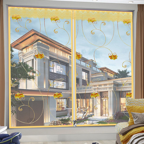 家用透气魔术拉可拆卸免打孔纱窗