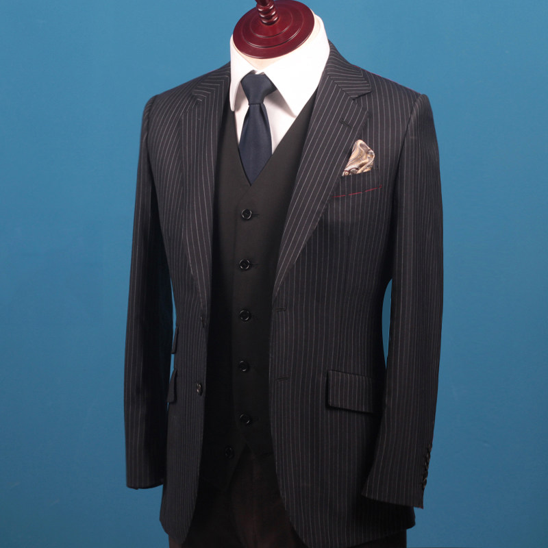 全麻衬西服套装高贵色商务正西装