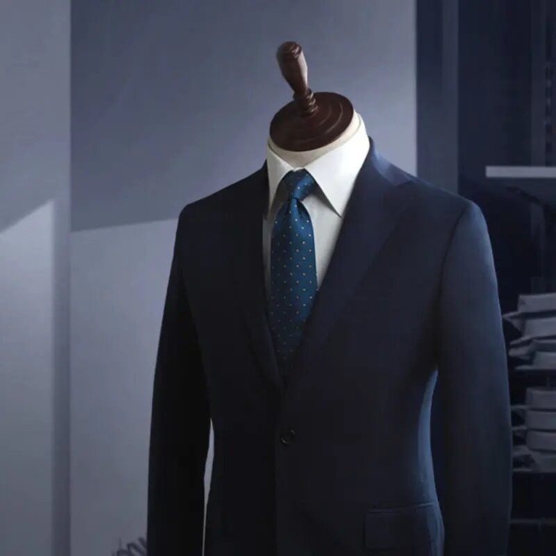 藏青全毛两粒扣商务西装套装