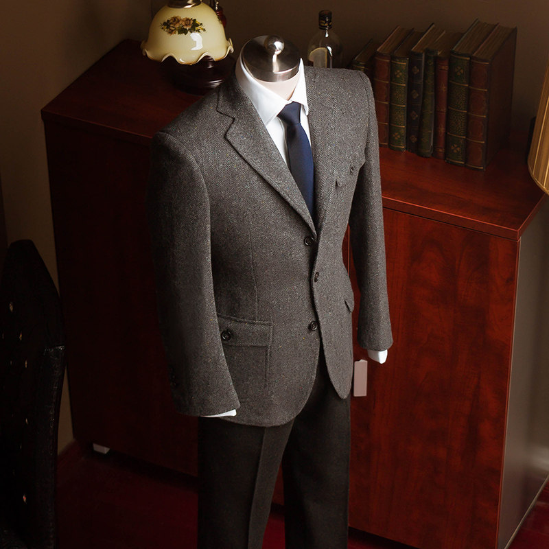 eabri/驿泊秋冬季简洁款粗呢粗纺