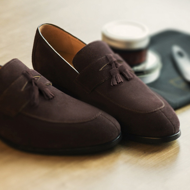 eabri男士复古商务内缝乐福鞋