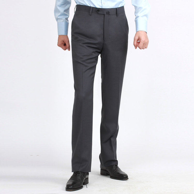 秋冬商务修身羊毛混纺男士西裤