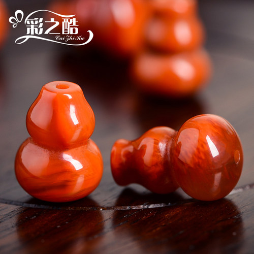 diy天然南红玛瑙葫芦鼓珠佛塔