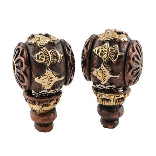 天然阿富汗青金石藏式三通佛头 108颗菩提佛珠DIY手工散珠配饰