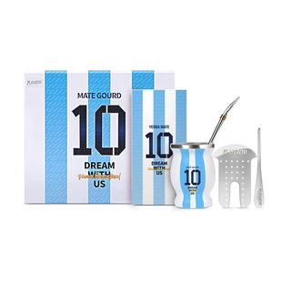 阿根廷梅西进口马黛茶高档茶叶礼盒包装马代茶专用杯子茶隔吸管勺