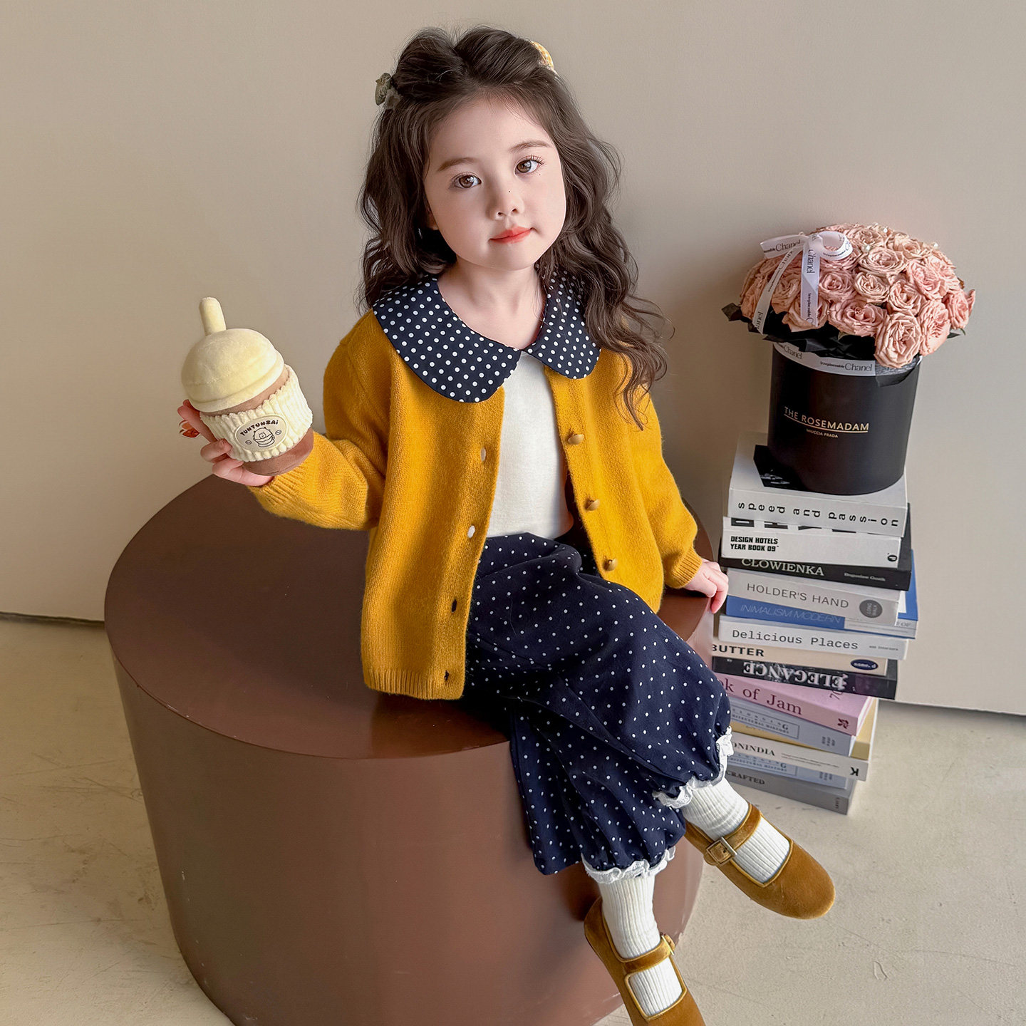 女童洋气森系春秋季外套三件套女宝宝2026新款早秋装穿搭套装