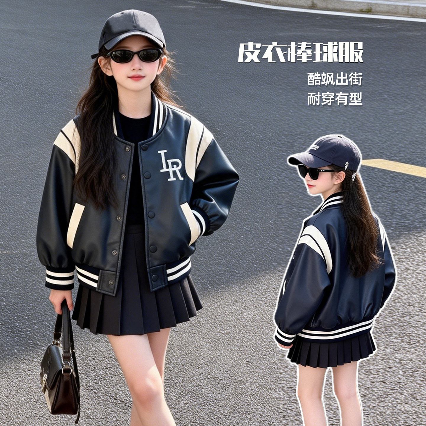 女童新款夹克皮衣外套2026秋季女孩秋装上衣洋气休闲韩版网红童装