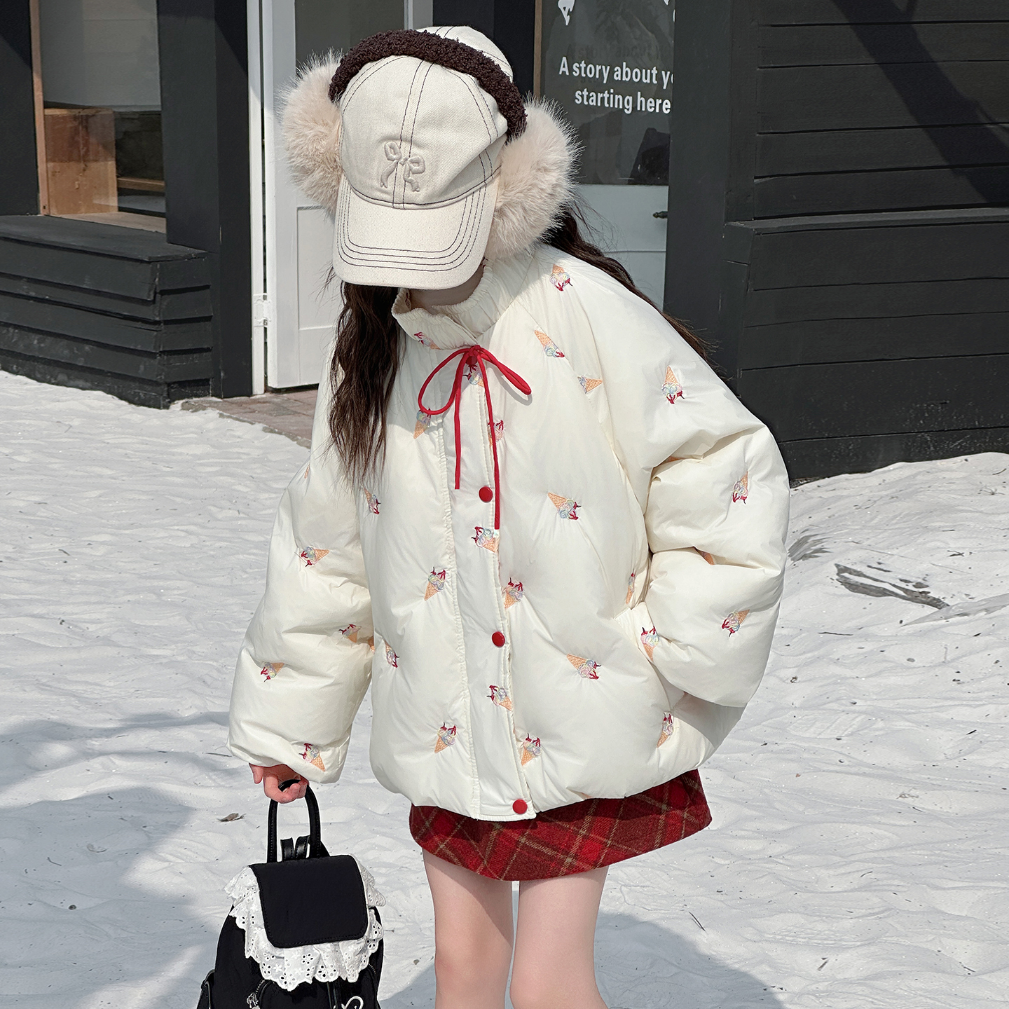 小女孩洋气棉服女童冰淇淋夹棉外套超好看棉袄冬2025新款儿童洋气