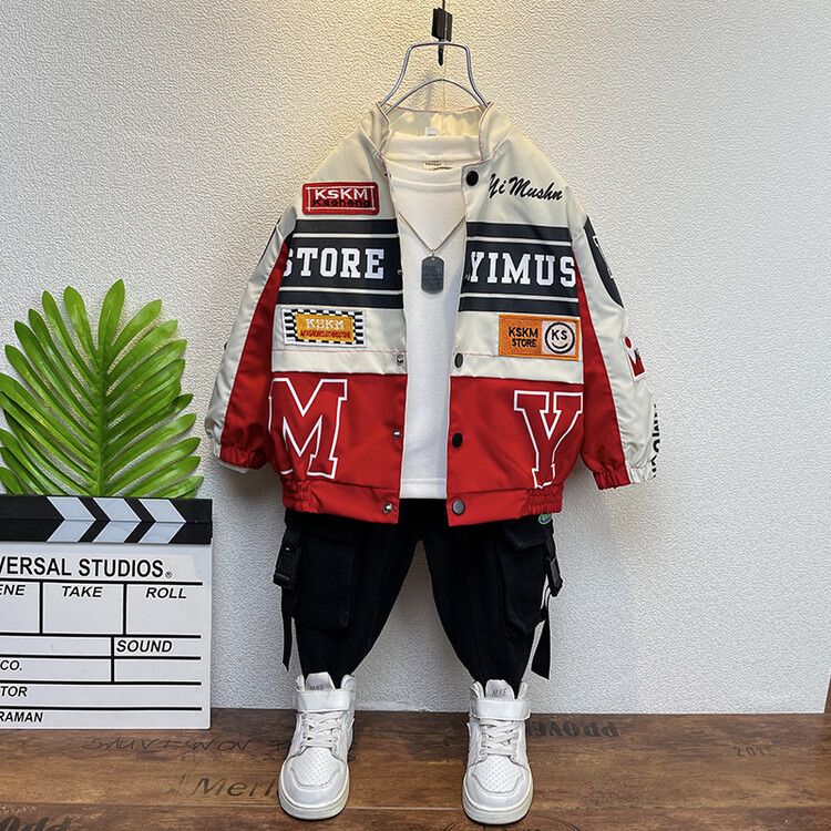 男童春秋洋气机车服外套