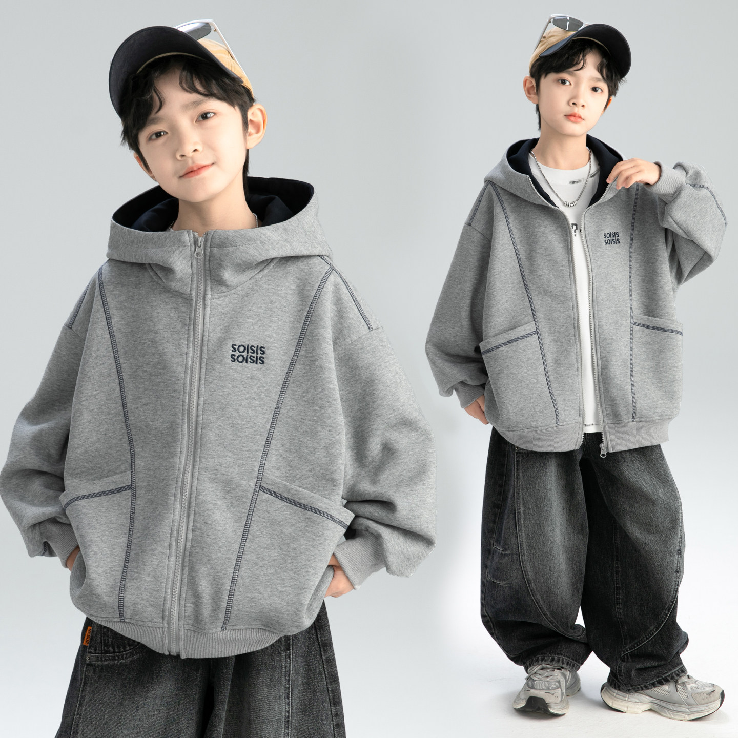 男童春秋款卫衣外套2026新款秋季中大儿童男孩秋装运动棒球服潮