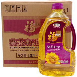 福临门葵花籽油1.8L*6瓶正品新鲜 压榨葵花仁家用食用油商用
