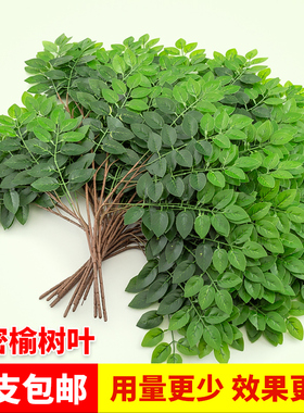 仿真树叶塑料树枝绿叶工程造景人造植物室内绿化装饰假树榆树叶子