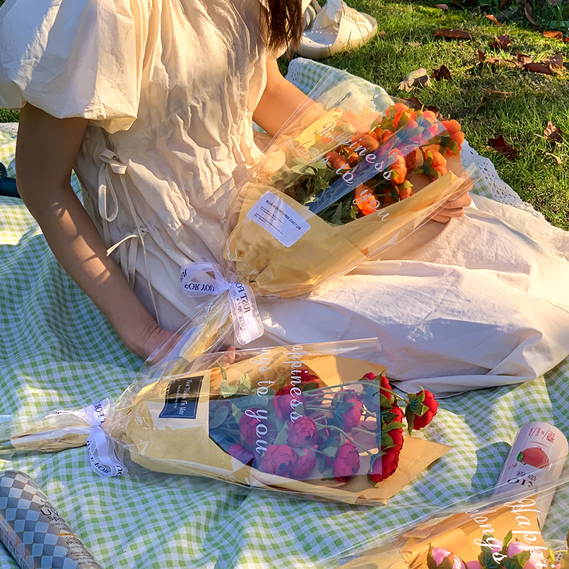 ins仿真玫瑰花包装野餐摄影道具