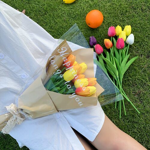 郁金香仿真花束客厅摆件插花装饰