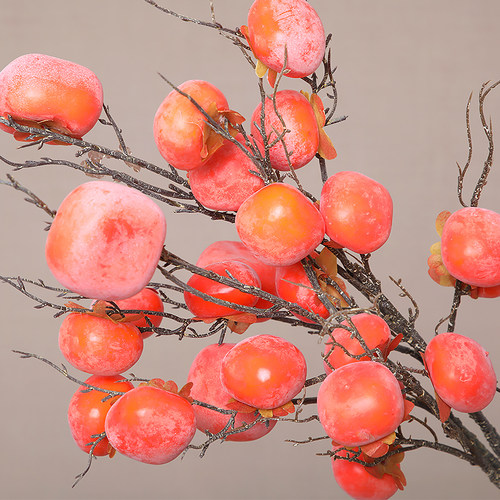 柿子石榴果柿柿如意插花摆件装饰