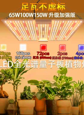 65W100W150W全光谱量子板植物灯 仿太阳光植物生长灯 绿植花卉led