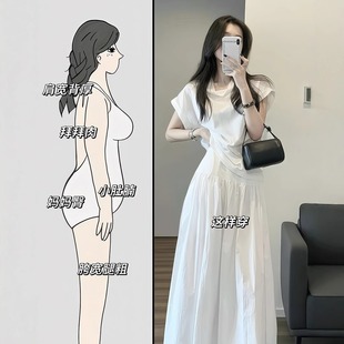 夏裝 女 胖mm寬松上衣半身裙子韓系獨特減齡兩件套裝 搭配一整套大碼